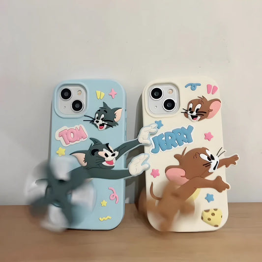 3D Iconic Cat & Mouse Cartoon iPhone Case™ - Movable Spinner